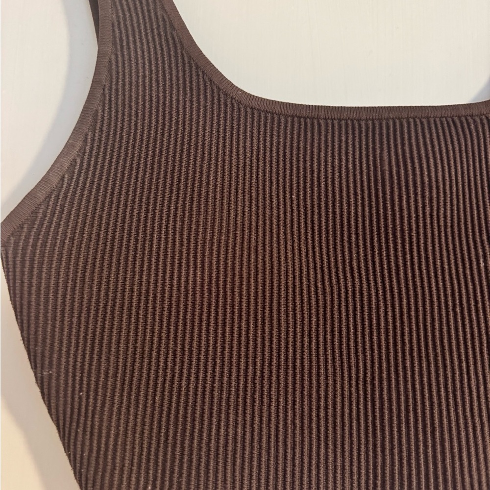 Babaton Dark Brown Ribbed Tank Top - Picture 5 of 5